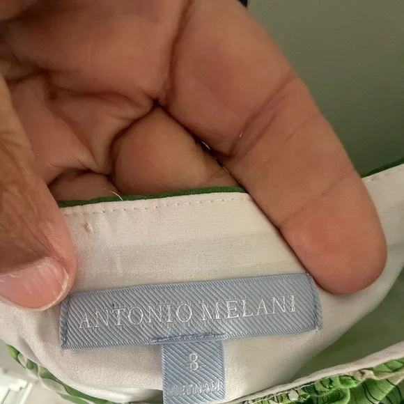 ANTONIO MELANI Green Tropical Puff-Sleeve Mini Dress - Picture 4 of 10